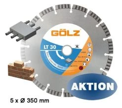 GÖLZ LT 30 Diamanttrennscheibe 350 Mm 25,4 Mm Für Beton 5 Stück