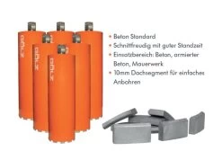 GÖLZ RM40 Diamant-Bohrkronenpaket Für Beton 6 Stück