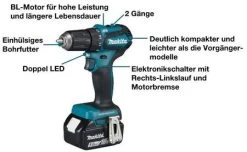 MAKITA DDF483Y1J Akku-Bohrschrauber 18 V