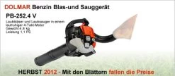 DOLMAR PB2524VX Benzin Laubsauger 4-Takt -Gartengeräte pb 252 4 v